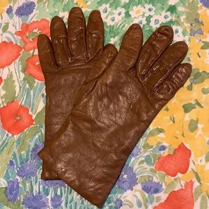Aris Cashmere Lined Leather Gloves Size 8 AS IS